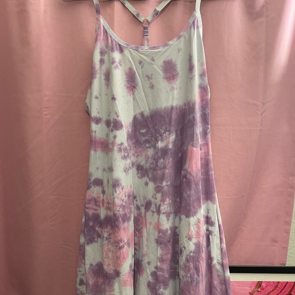 Maypop Purple & White Tie Dye Exercise Dress Outdoor Voices - Picture 3 of 5